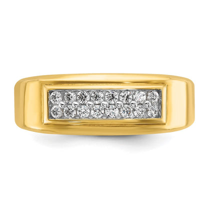 14K Gelbgold Herren-Diamantring, 0,33K, komplett
