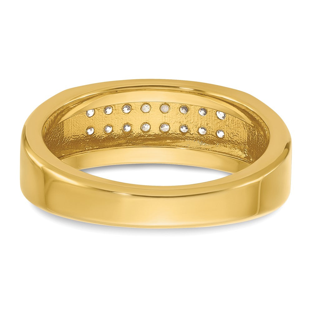14K Gelbgold Herren-Diamantring, 0,33K, komplett