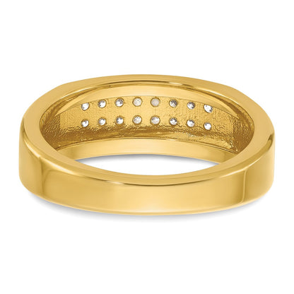 14K Gelbgold Herren-Diamantring, 0,33K, komplett