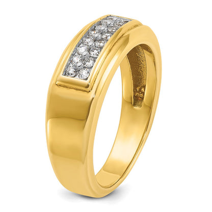 14K Gelbgold Herren-Diamantring, 0,33K, komplett