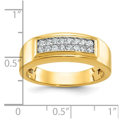 14K Gelbgold Herren-Diamantring, 0,33K, komplett