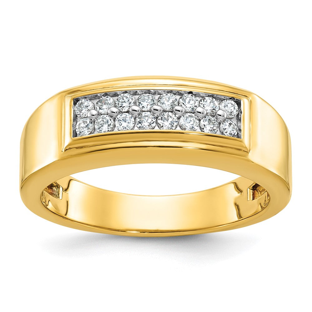 14K Gelbgold Herren-Diamantring, 0,33K, komplett