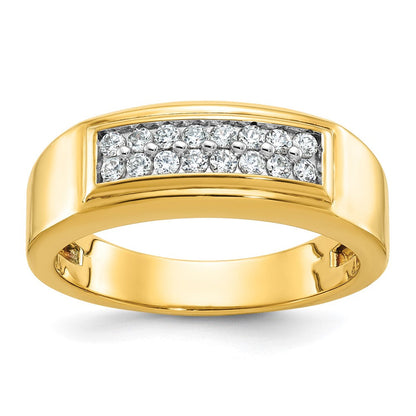 14K Gelbgold Herren-Diamantring, 0,33K, komplett