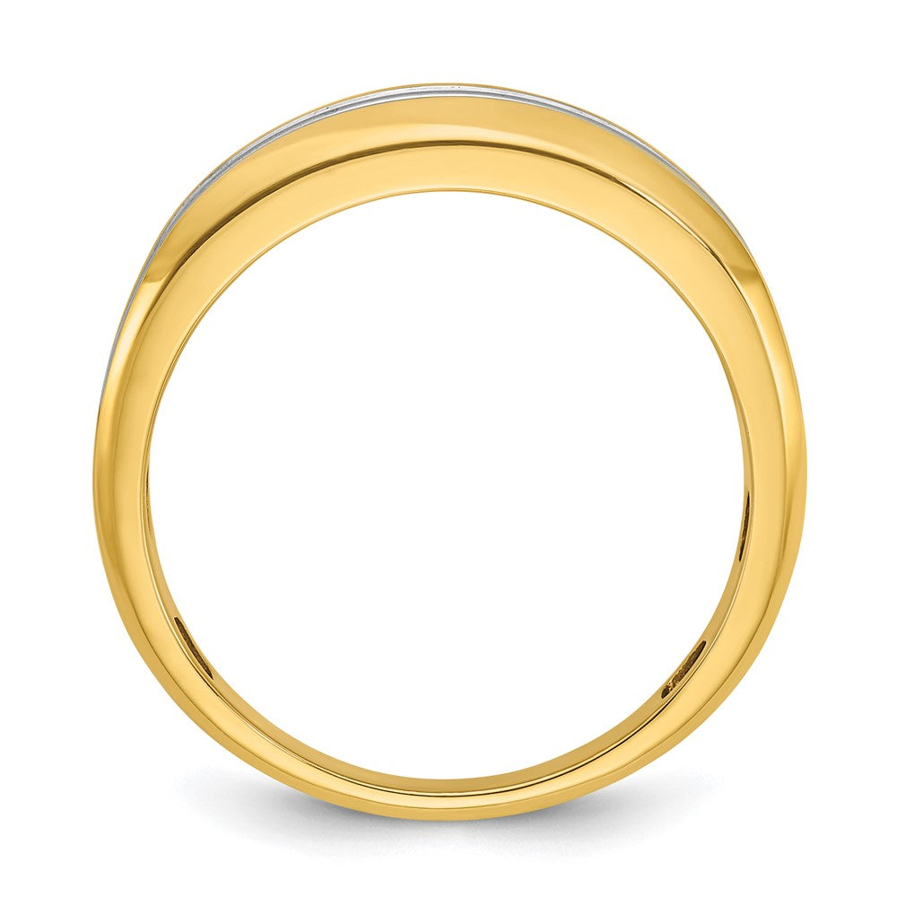 14K Gelbgold mit Weißrhodinierung 0,75 ct. Laborgezüchteter Diamant VS/SI+ G+ Zweireihiger Herrenring
