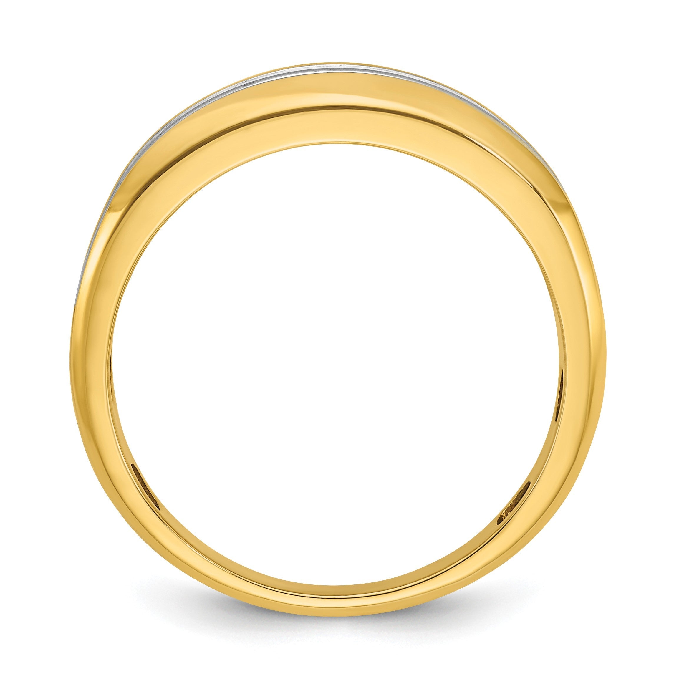 14K Gelbgold mit Weißrhodinierung 0,75 ct. Laborgezüchteter Diamant VS/SI+ G+ Zweireihiger Herrenring