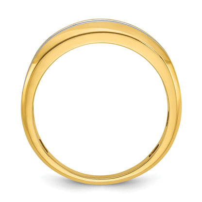 14K Gelbgold mit Weißrhodinierung 0,75 ct. Laborgezüchteter Diamant VS/SI+ G+ Zweireihiger Herrenring