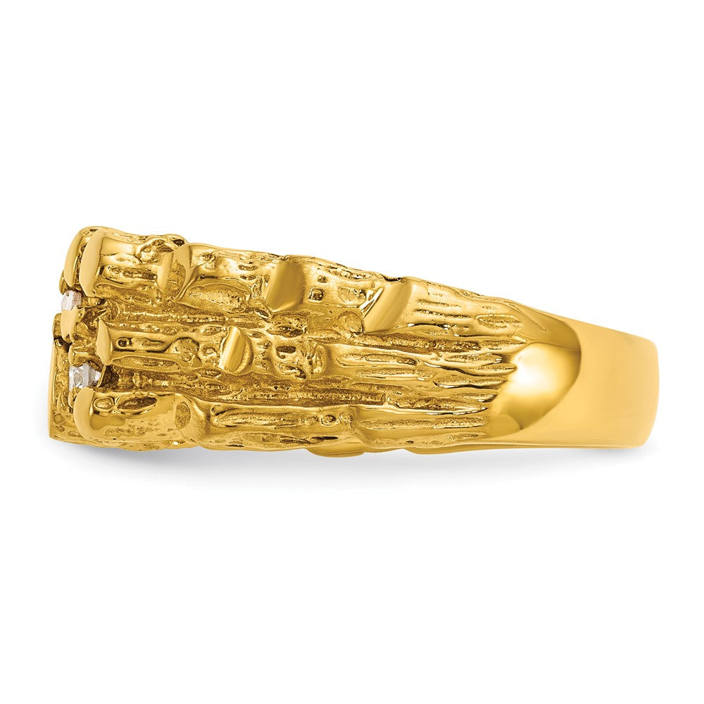 14K Gelbgold Herren-Ring mit Diamant-Nugget, 0,25 ct