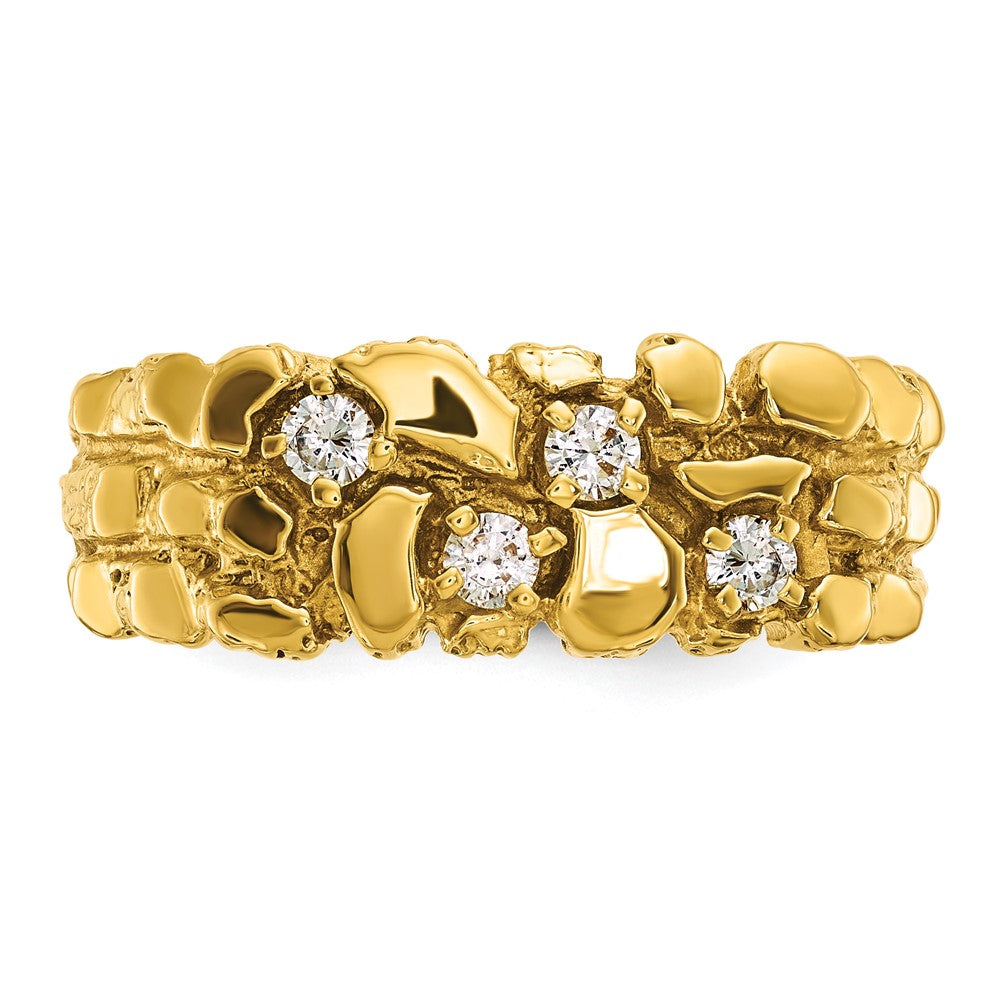 14K Gelbgold Herren-Ring mit Diamant-Nugget, 0,25 ct