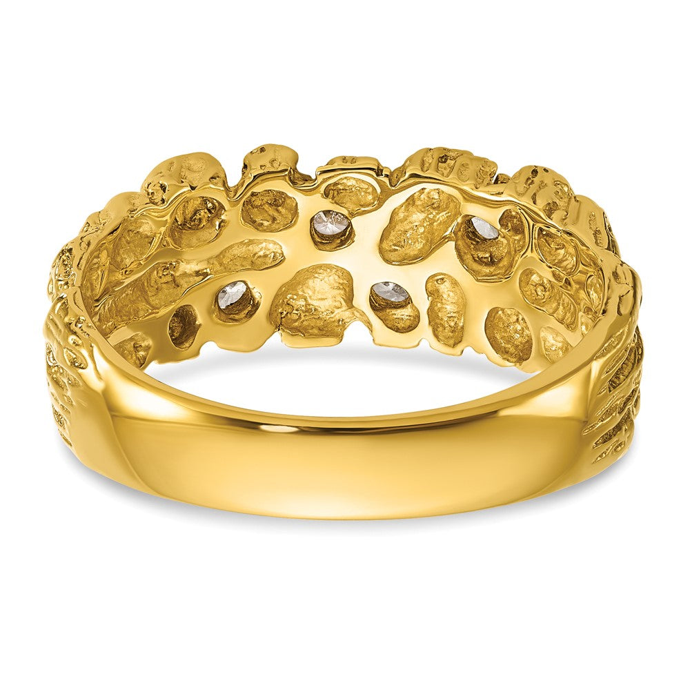 14K Gelbgold Herren-Ring mit Diamant-Nugget, 0,25 ct