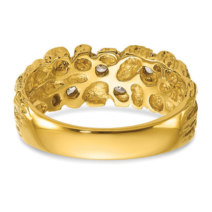 14K Gelbgold Herren-Ring mit Diamant-Nugget, 0,25 ct
