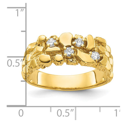 14K Gelbgold Herren-Ring mit Diamant-Nugget, 0,25 ct