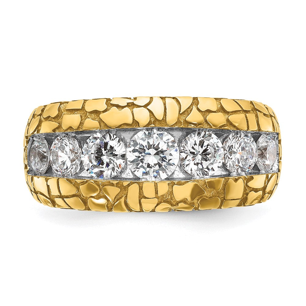 14K Gelbgold Herren-Nugget-Ring mit 2 ct. Labor-gezüchteten Diamanten VS/SI+ G+
