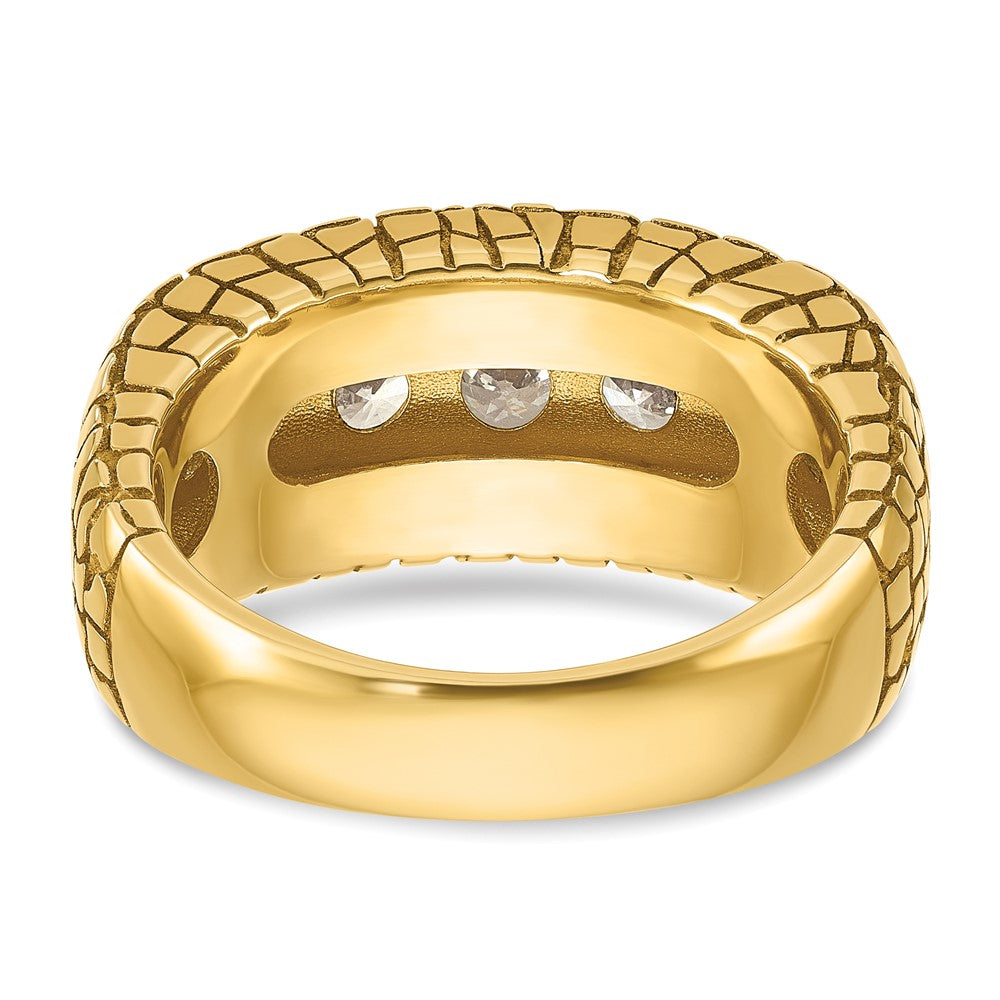 14K Gelbgold Herren-Nugget-Ring mit 2 ct. Labor-gezüchteten Diamanten VS/SI+ G+