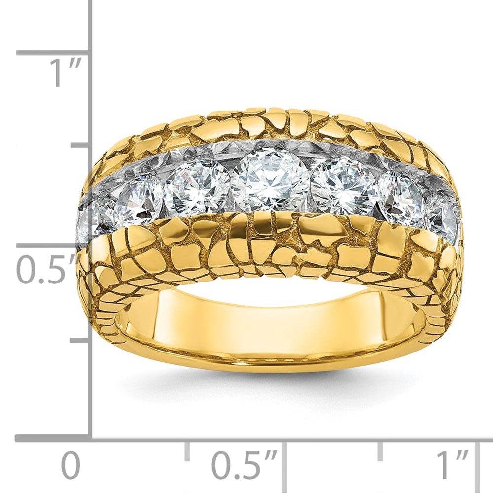 14K Gelbgold Herren-Ring mit 2K Diamant-Nugget, komplett