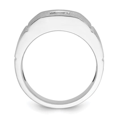 14K Weißgold Herrenring mit 0,625 ct. im Labor gezüchteten Diamanten, VS/SI+ G+, poliert und satiniert