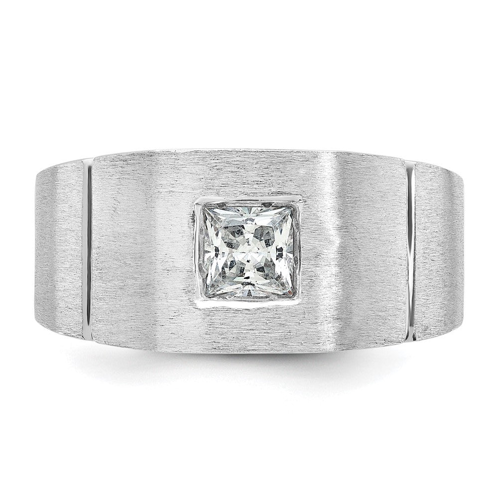 14K Weißgold Herrenring mit 0,625 ct. im Labor gezüchteten Diamanten, VS/SI+ G+, poliert und satiniert