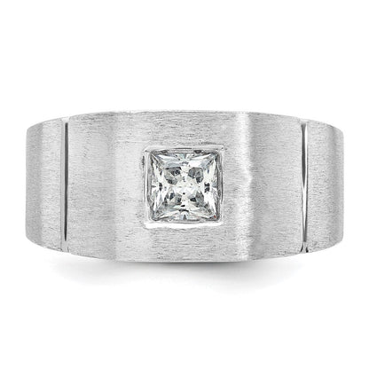 14K Weißgold Herrenring mit 0,625 ct. im Labor gezüchteten Diamanten, VS/SI+ G+, poliert und satiniert