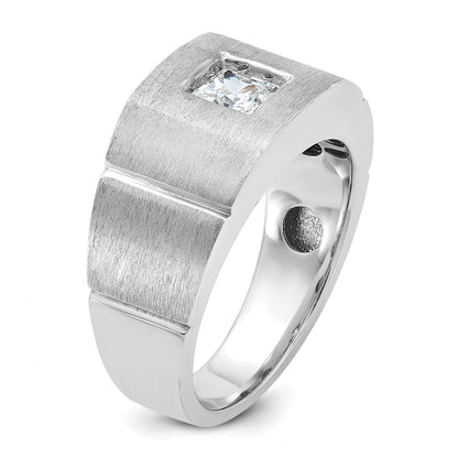 14K Weißgold Herrenring mit 0,625 ct. im Labor gezüchteten Diamanten, VS/SI+ G+, poliert und satiniert