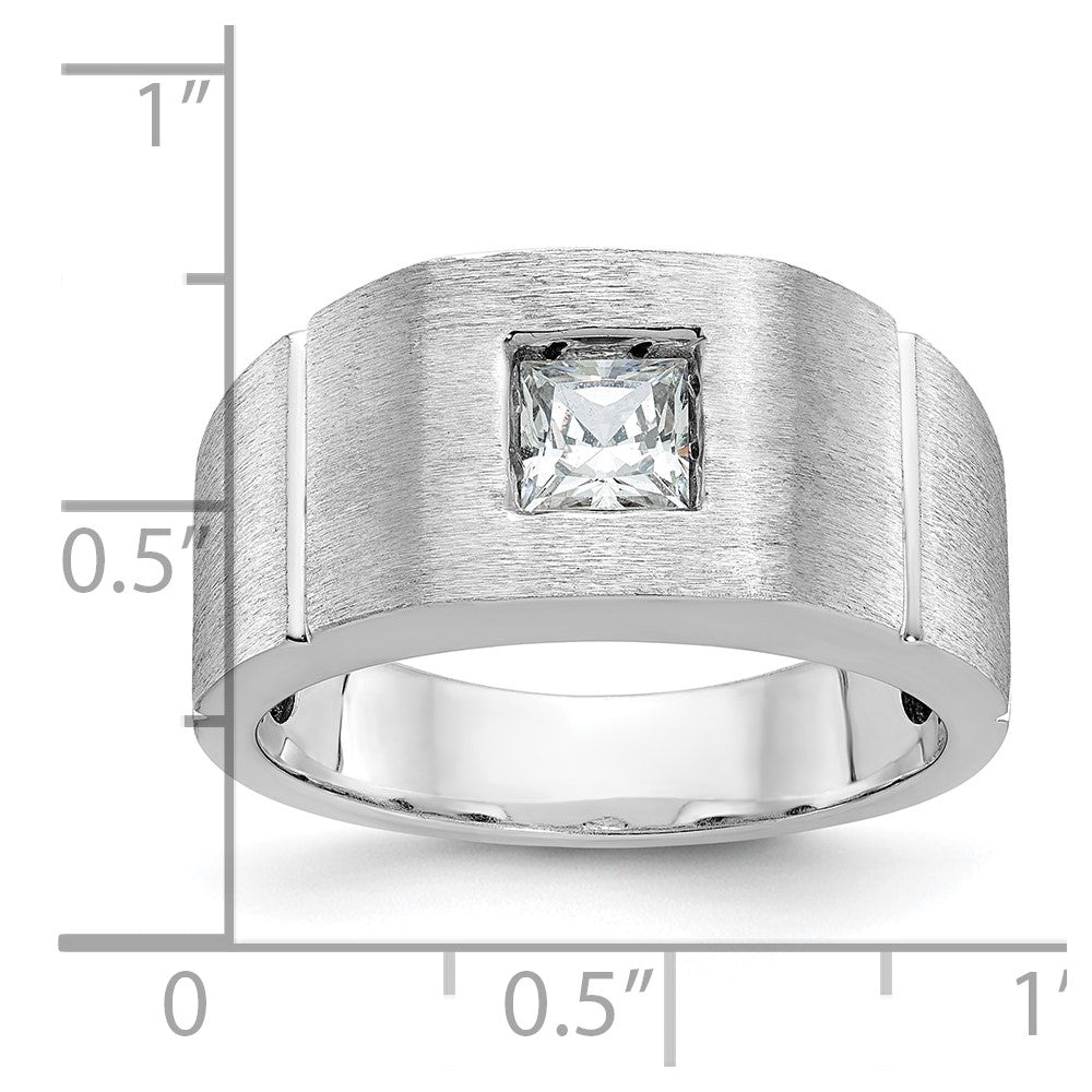 14K Weißgold Herrenring mit 0,625 ct. im Labor gezüchteten Diamanten, VS/SI+ G+, poliert und satiniert