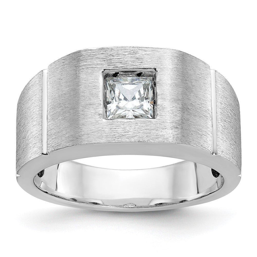 14K Weißgold Herrenring mit 0,625 ct. im Labor gezüchteten Diamanten, VS/SI+ G+, poliert und satiniert