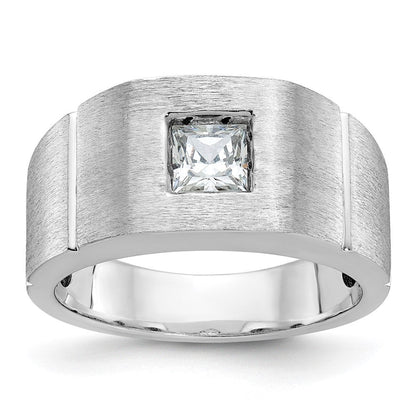 14K Weißgold Herrenring mit 0,625 ct. im Labor gezüchteten Diamanten, VS/SI+ G+, poliert und satiniert