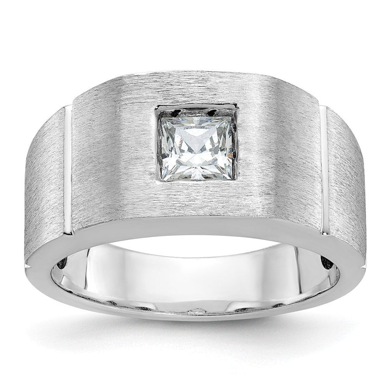 14K Weißgold Herrenring mit 0,625 ct. im Labor gezüchteten Diamanten, VS/SI+ G+, poliert und satiniert