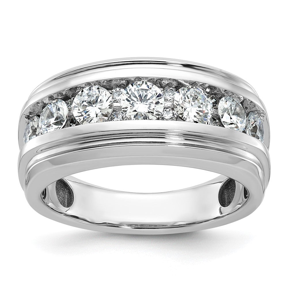 14K Weißgold Fünf-Stein-Herrenring mit 1,75 ct. im Labor gezüchteten Diamanten VS/SI+ G+