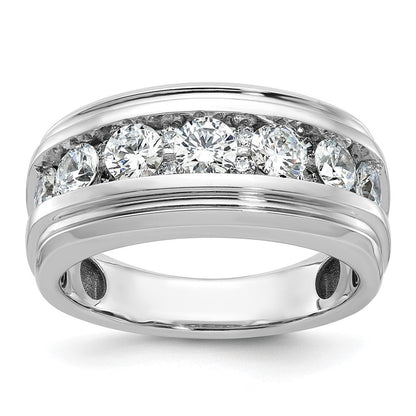 14K Weißgold Fünf-Stein-Herrenring mit 1,75 ct. im Labor gezüchteten Diamanten VS/SI+ G+