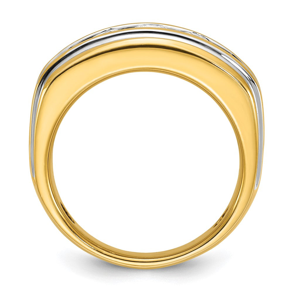 14K Gelbgold & Rhodium mit Weißgold, 1 ct. Laborgezüchteter Diamant VS/SI+ G+, komplett poliert, Herrenring