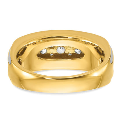 14K Gelbgold & Rhodium mit Weißgold, 1 ct. Laborgezüchteter Diamant VS/SI+ G+, komplett poliert, Herrenring