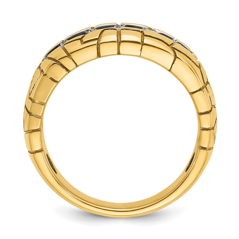 14K Gelbgold Herren-Diamant-Nugget-Ring mit 1 ct