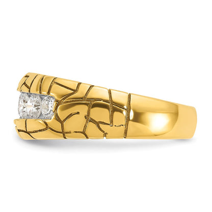 14K Gelbgold Herren-Diamant-Nugget-Ring mit 1 ct