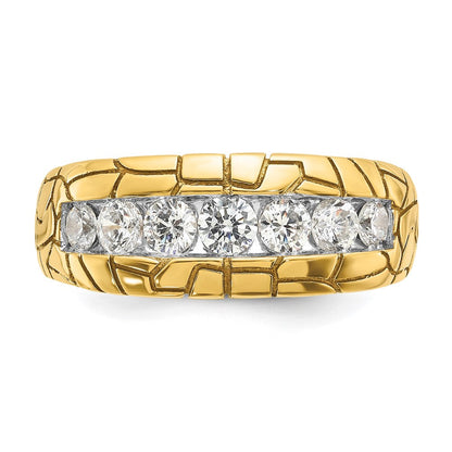 14K Gelbgold Herren-Diamant-Nugget-Ring mit 1 ct