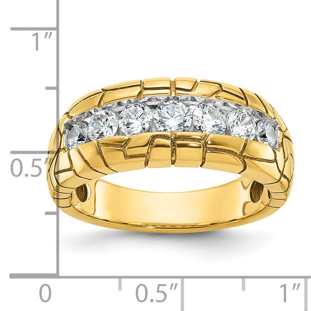 14K Gelbgold Herren-Diamant-Nugget-Ring mit 1 ct
