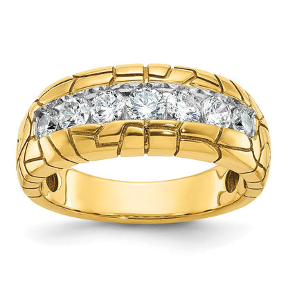 14K Gelbgold Herren-Diamant-Nugget-Ring mit 1 ct