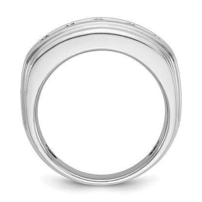 14K Weißgold Herren Ring mit 2K Diamant, komplett