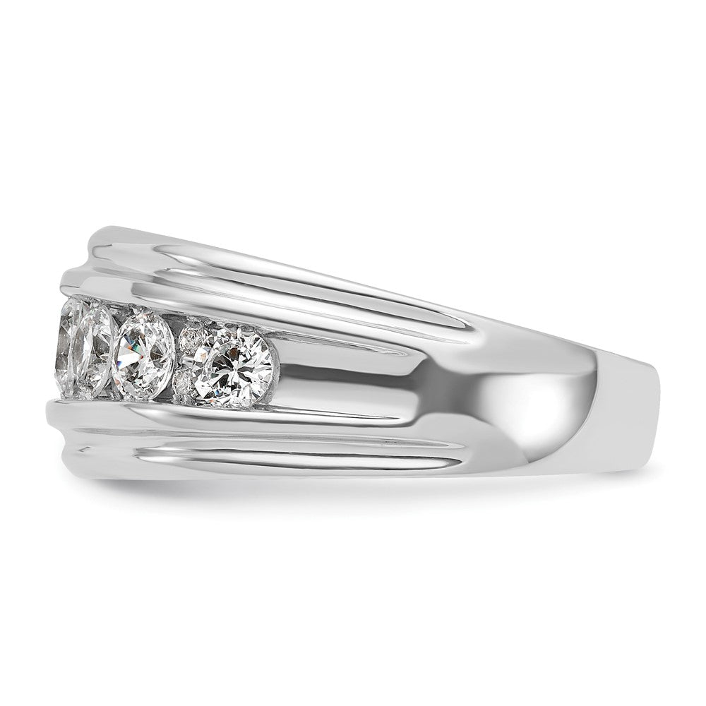 14K Weißgold Herren Ring mit 2K Diamant, komplett