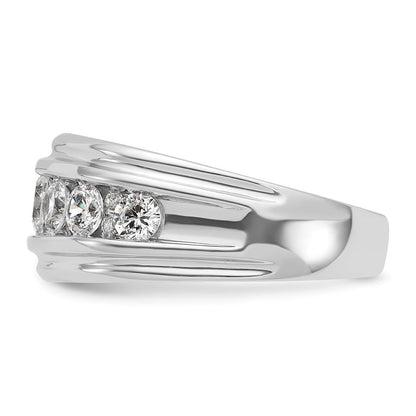 14K Weißgold Herren Ring mit 2K Diamant, komplett