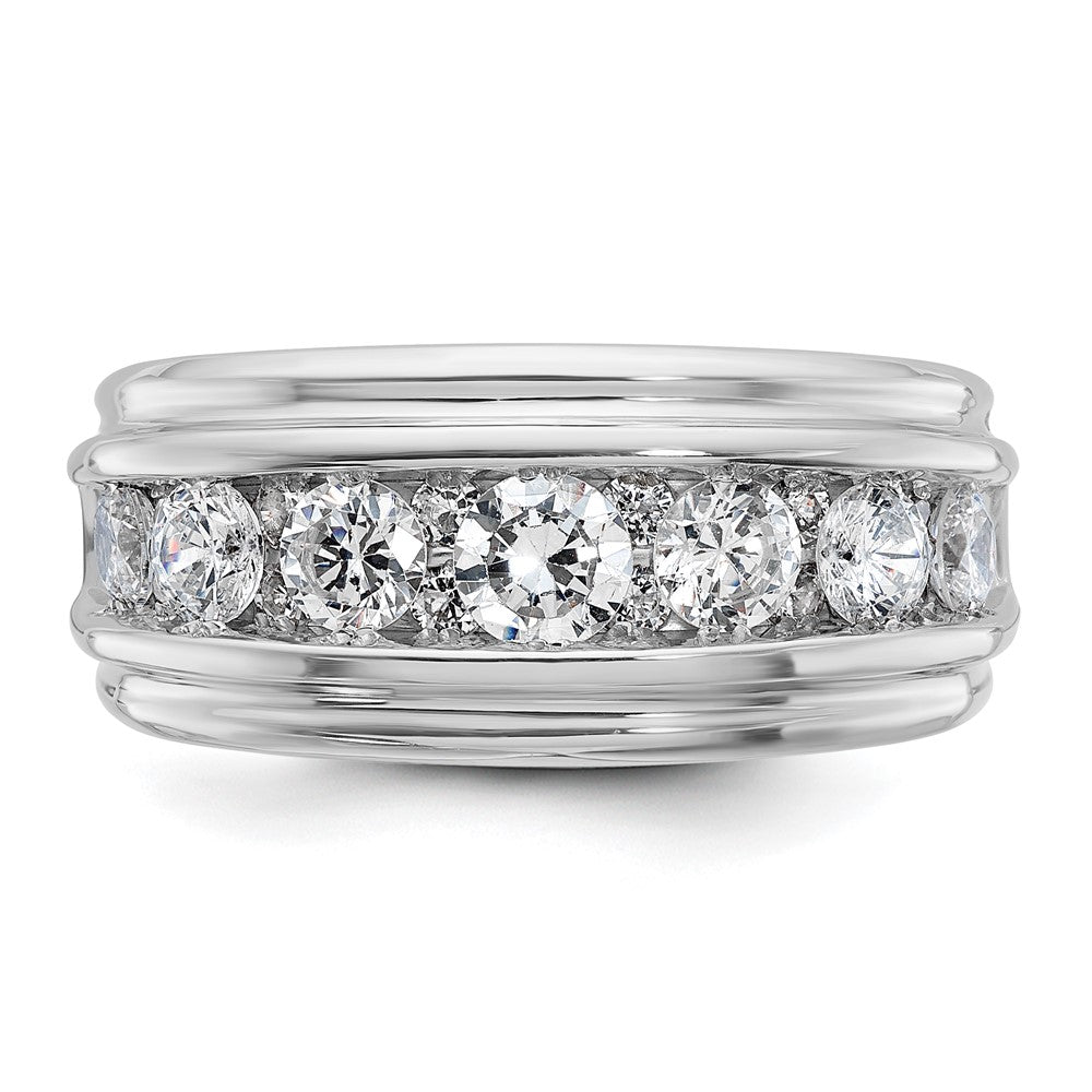 14K Weißgold Herren Ring mit 2K Diamant, komplett