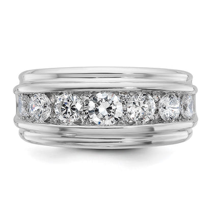 14K Weißgold Herren Ring mit 2K Diamant, komplett