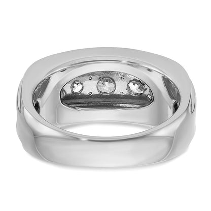 14K Weißgold Herren Ring mit 2K Diamant, komplett