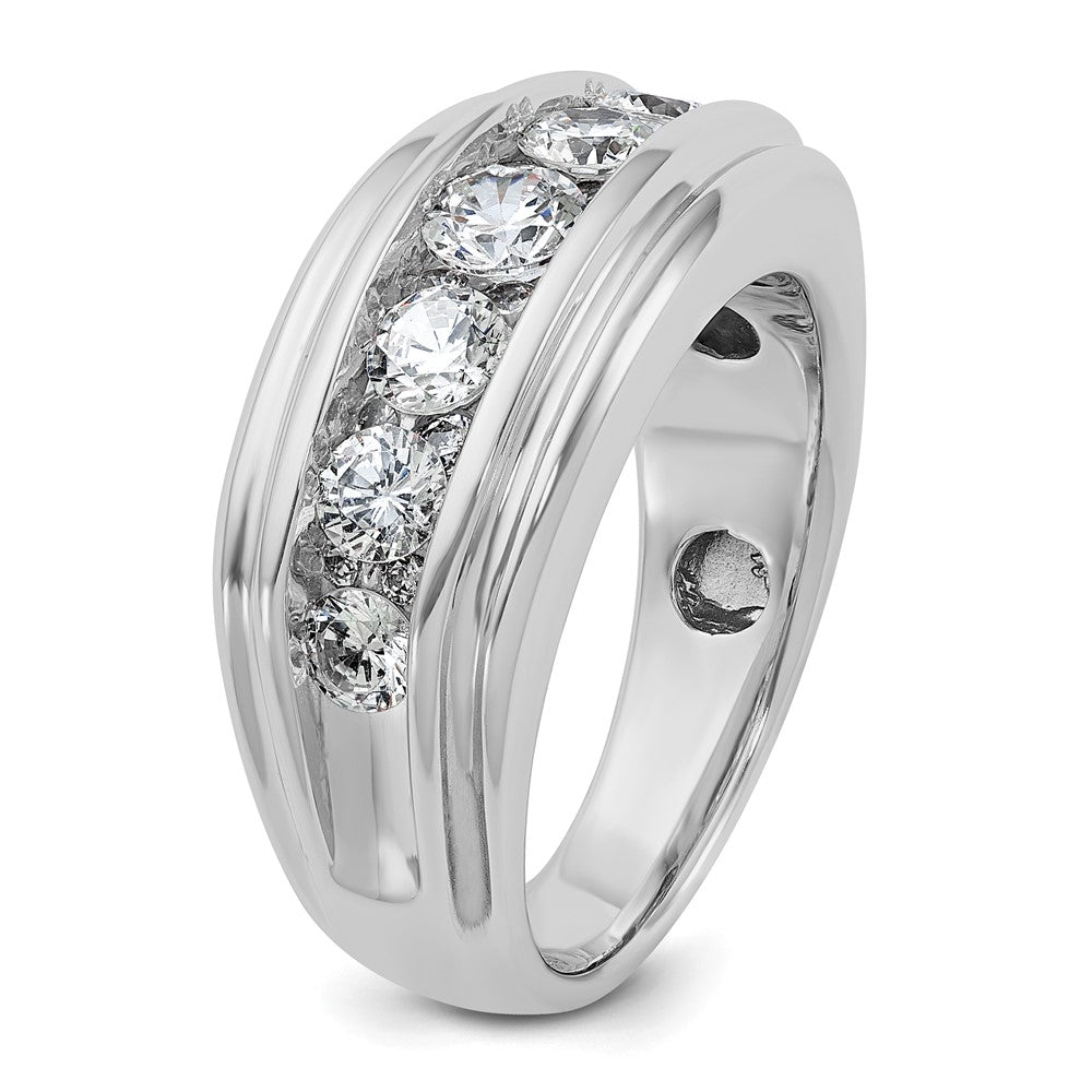 14K Weißgold Herren Ring mit 2K Diamant, komplett