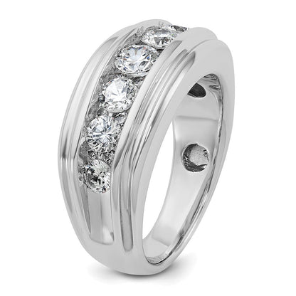 14K Weißgold Herren Ring mit 2K Diamant, komplett