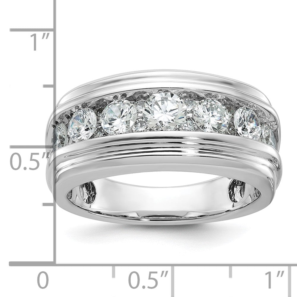 14K Weißgold Herren Ring mit 2K Diamant, komplett