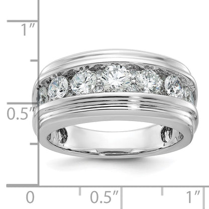 14K Weißgold Herren Ring mit 2K Diamant, komplett