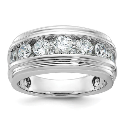 14K Weißgold Herren Ring mit 2K Diamant, komplett