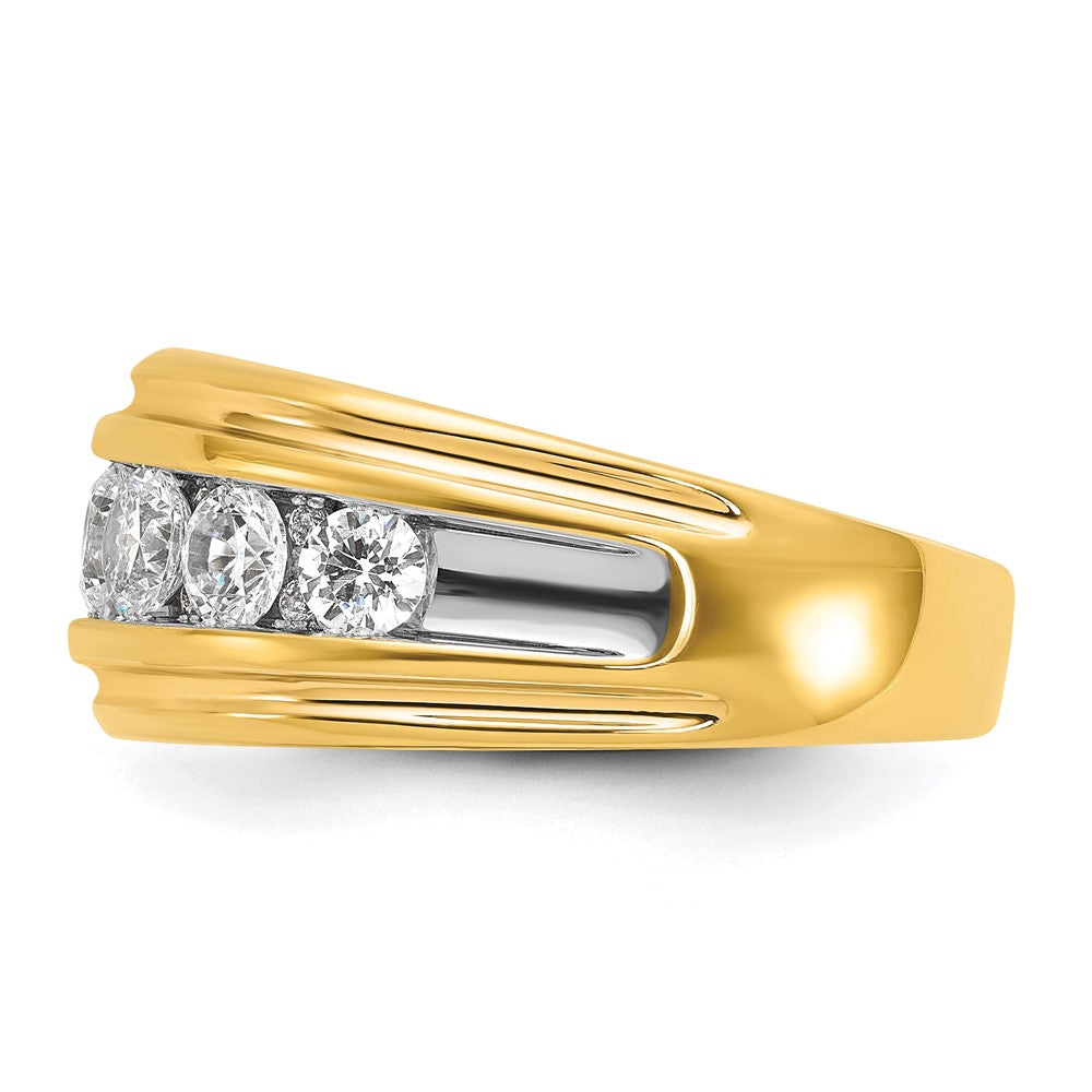 14K Gelbgold Herren-Ring mit 2K Diamanten, komplett besetzt