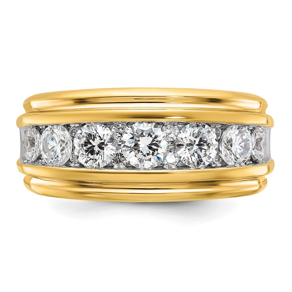 14K Gelbgold Herren-Ring mit 2K Diamanten, komplett besetzt