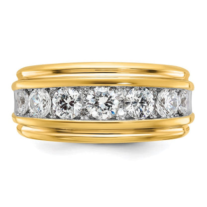 14K Gelbgold Herren-Ring mit 2K Diamanten, komplett besetzt