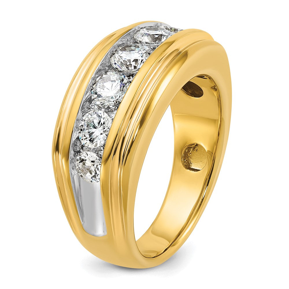 14K Gelbgold Herren-Ring mit 2K Diamanten, komplett besetzt